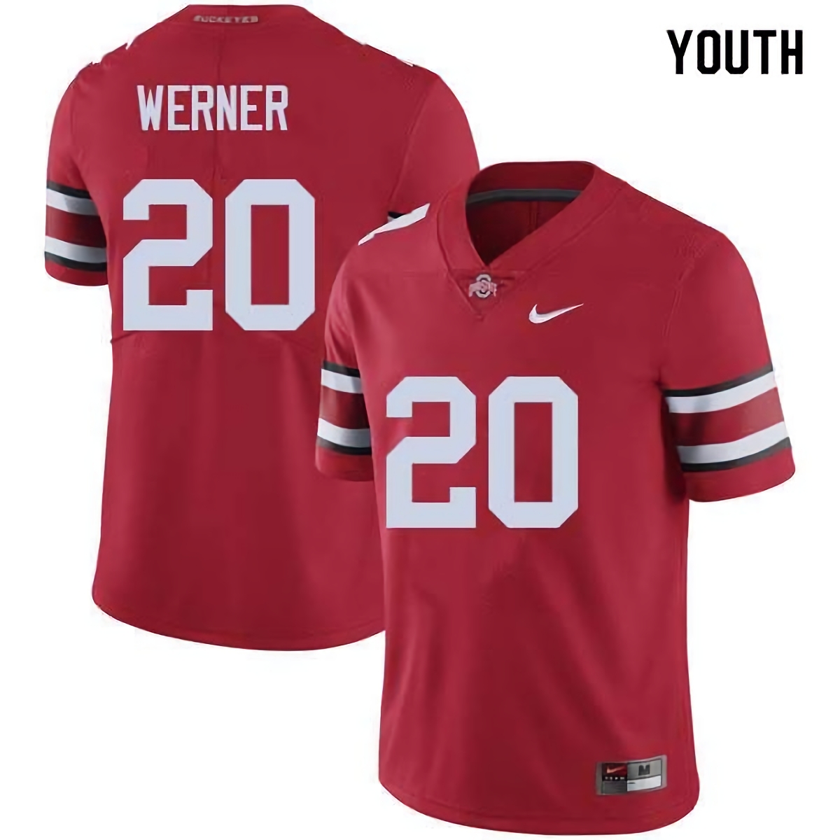 Pete Werner Ohio State Buckeyes Youth NCAA #20 Nike Red College Stitched Football Jersey YPD0556FP